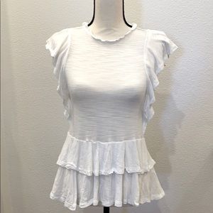 Gap Tiered Peplum Semi-Sheer Shirt